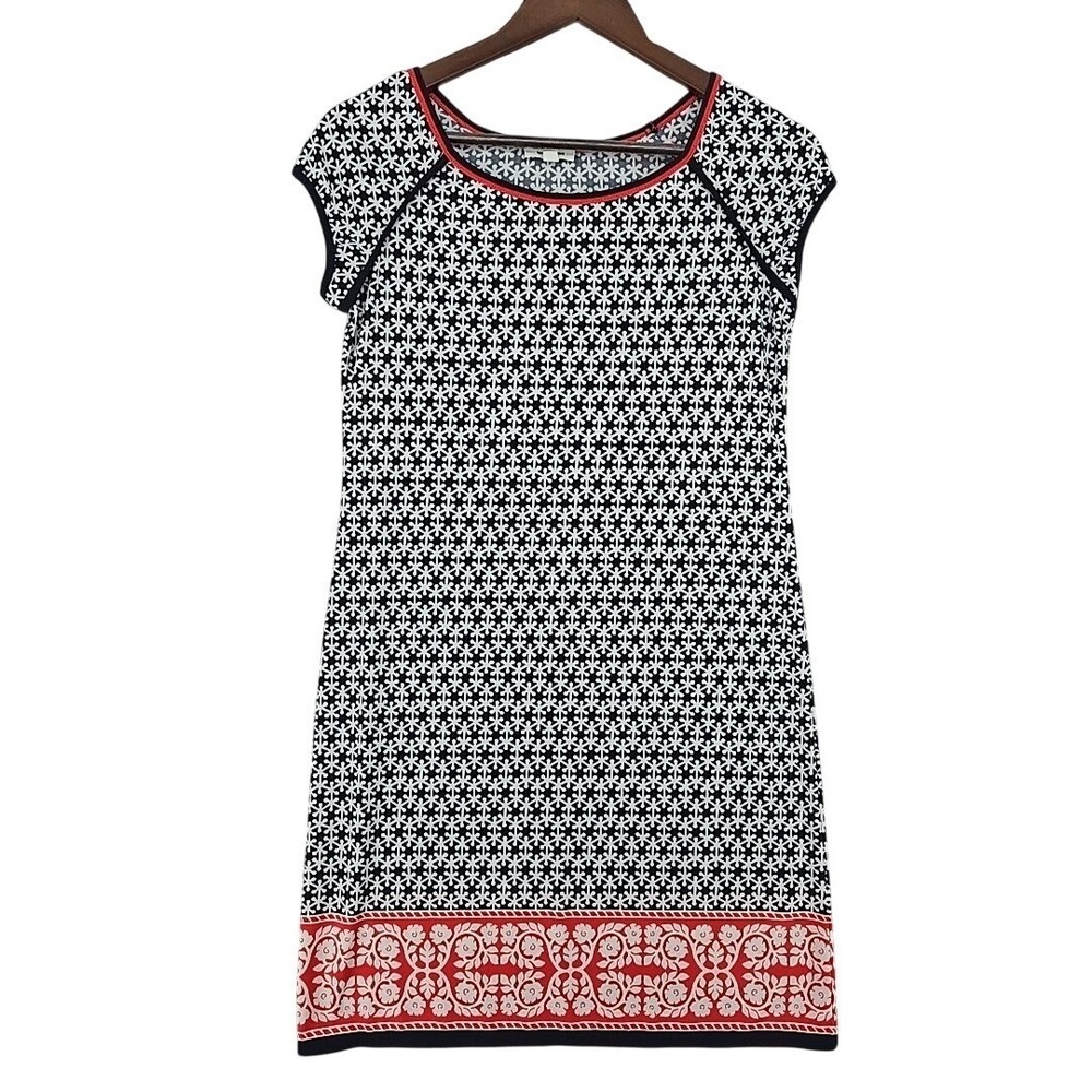 Max Studio Women's SMALL Preppy Dress Retro Geometric Print Vacation Resort Wear